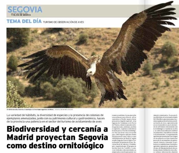 BIODIVERSIDAD Y CERCANÍA A MADRID PROYECTAN SEGOVIA COMO DESTINO ORNITOLÓGICO