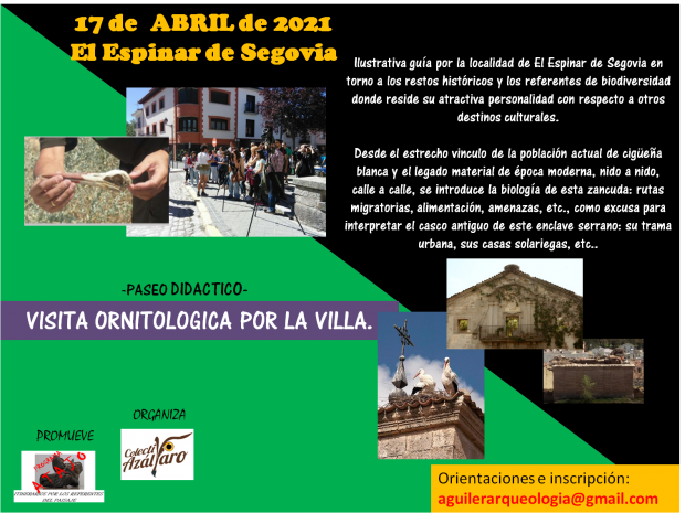 PASEO ORNITOLÓGICO POR LA VILLA DE EL ESPINAR. «CONOCIENDO A LA CIGÜEÑA BLANCA».